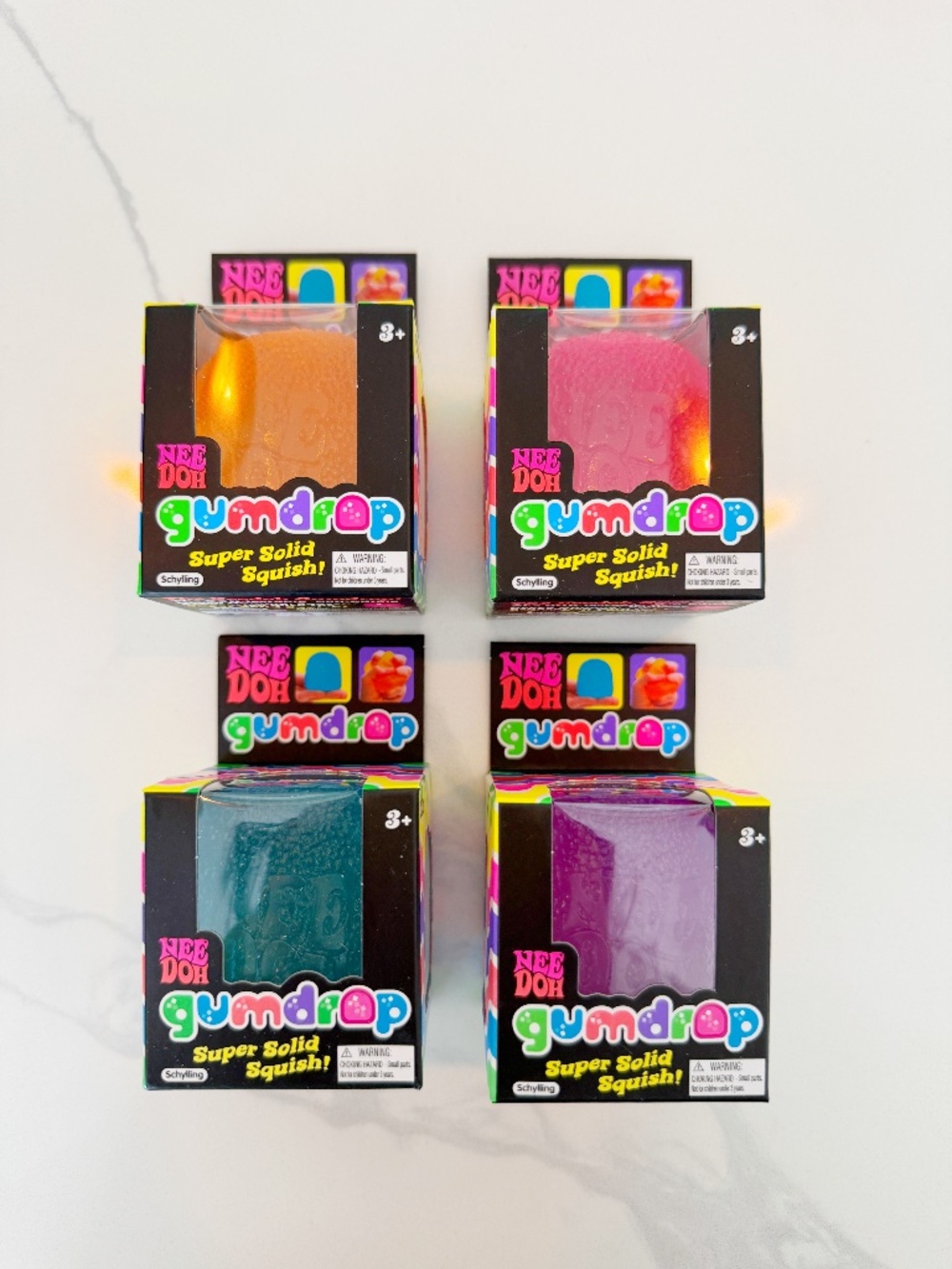 NeeDoh Gumdrop Complete Set of 4 Colors Super Solid Squish NEW